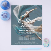 エアー飛んでいるヨガインストラクターピラティスフィットネス チラシ (シングル)