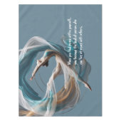 エアー飛んでいるヨガインストラクターピラティスフィットネス テーブルクロス (正面)