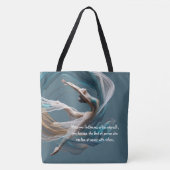 エアー飛んでいるヨガインストラクターピラティスフィットネス トートバッグ (正面)