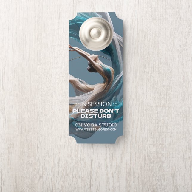 エアー飛んでいるヨガインストラクターピラティスフィットネス ドアノブサイン (ノブ)