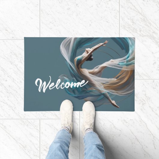 エアー飛んでいるヨガインストラクターピラティスフィットネス ドアマット (室内)