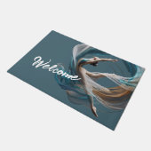 エアー飛んでいるヨガインストラクターピラティスフィットネス ドアマット (アングル)