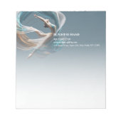 エアー飛んでいるヨガインストラクターピラティスフィットネス ノートパッド (正面)