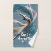 エアー飛んでいるヨガインストラクターピラティスフィットネス バスタオルセット (ハンドタオル)