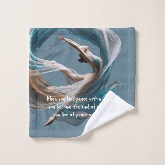 エアー飛んでいるヨガインストラクターピラティスフィットネス バスタオルセット (ウォッシュタオル)