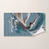 エアー飛んでいるヨガインストラクターピラティスフィットネス バスタオルセット (ハンドタオル)