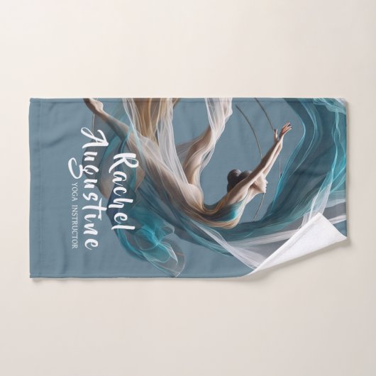 エアー飛んでいるヨガインストラクターピラティスフィットネス バスタオルセット (ハンドタオル)