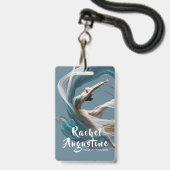 エアー飛んでいるヨガインストラクターピラティスフィットネス バッジ (ストラップ付き表面)