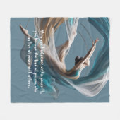 エアー飛んでいるヨガインストラクターピラティスフィットネス フリースブランケット (正面(横))