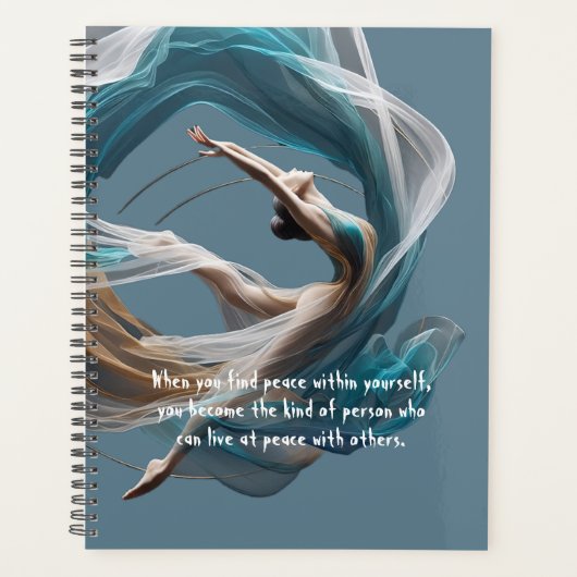 エアー飛んでいるヨガインストラクターピラティスフィットネス プランナー手帳 (正面)