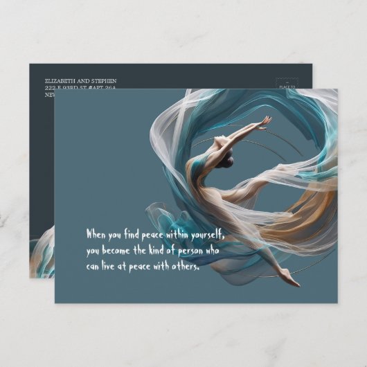 エアー飛んでいるヨガインストラクターピラティスフィットネス ポストカード (正面/裏面)