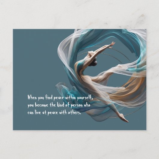 エアー飛んでいるヨガインストラクターピラティスフィットネス ポストカード (正面)