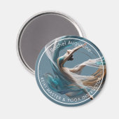 エアー飛んでいるヨガインストラクターピラティスフィットネス マグネット (正面/裏面)