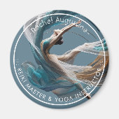 エアー飛んでいるヨガインストラクターピラティスフィットネス マグネット (正面)