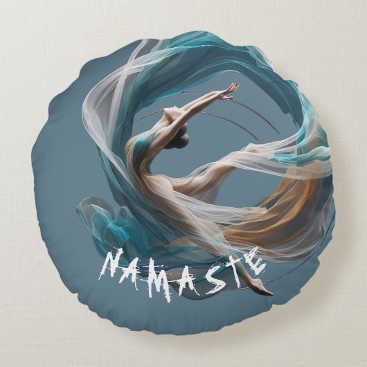 エアー飛んでいるヨガインストラクターピラティスフィットネス ラウンドクッション (裏面)