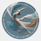 エアー飛んでいるヨガインストラクターピラティスフィットネス ラウンドシール (正面)