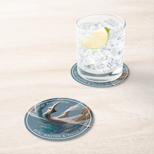 エアー飛んでいるヨガインストラクターピラティスフィットネス ラウンドペーパーコースター (インサイチュ)