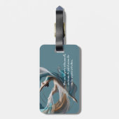 エアー飛んでいるヨガインストラクターピラティスフィットネス ラゲッジタグ (裏面縦)