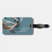 エアー飛んでいるヨガインストラクターピラティスフィットネス ラゲッジタグ (裏面横)