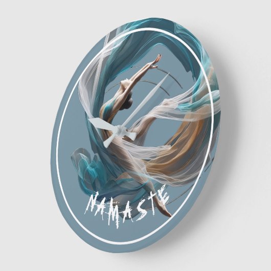 エアー飛んでいるヨガインストラクターピラティスフィットネス ラージ壁時計 (傾斜)