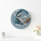 エアー飛んでいるヨガインストラクターピラティスフィットネス ラージ壁時計 (ホーム)