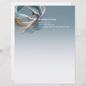 エアー飛んでいるヨガインストラクターピラティスフィットネス レターヘッド (正面/裏面)