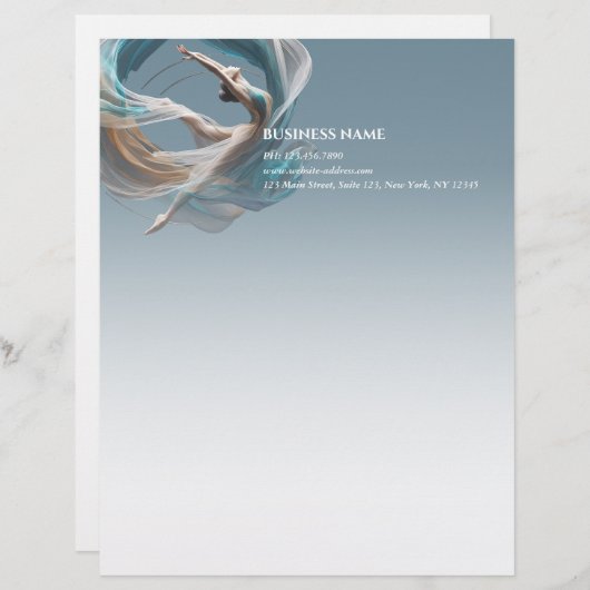 エアー飛んでいるヨガインストラクターピラティスフィットネス レターヘッド (正面/裏面)