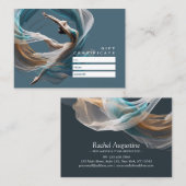 エアー飛んでいるヨガインストラクターピラティスフィットネス 割引カード (正面/裏面)