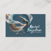 エアー飛んでいるヨガインストラクターピラティスフィットネス 名刺 (正面)