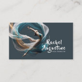 エアー飛んでいるヨガインストラクターピラティスフィットネス 名刺 (正面)