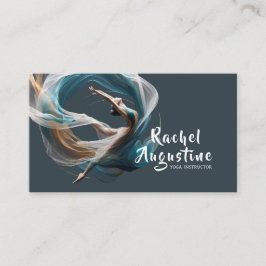 エアー飛んでいるヨガインストラクターピラティスフィットネス 名刺