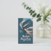 エアー飛んでいるヨガインストラクターピラティスフィットネス 名刺 (スタンド正面)