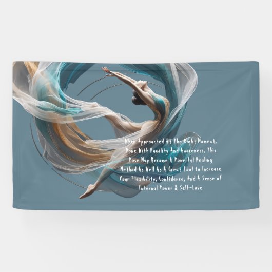 エアー飛んでいるヨガインストラクターピラティスフィットネス 横断幕 (横)