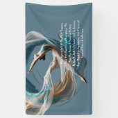 エアー飛んでいるヨガインストラクターピラティスフィットネス 横断幕 (縦)