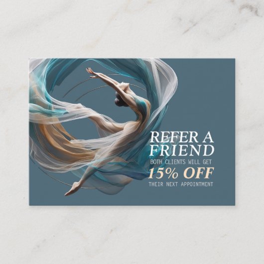 エアー飛んでいるヨガインストラクターピラティスフィットネス 紹介カード (正面)