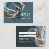 エアー飛んでいるヨガインストラクターピラティスフィットネス 紹介カード (正面/裏面)