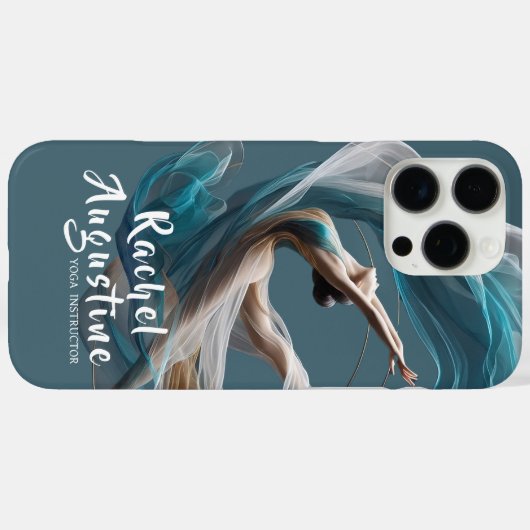 エアー飛んでいるヨガインストラクターピラティスフィットネス Case-Mate iPhoneケース (裏面 (横))