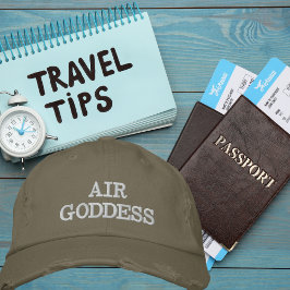 エア女神タイポグラフィワンダーラストシンプル 刺繍入りキャップ