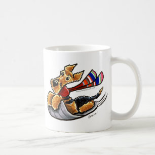 エア川Sledding Airedaleテリア コーヒーマグカップ
