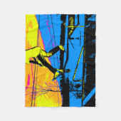 「エア歩く!」 ハイスクー飛んでいるター フリースブランケット (正面)