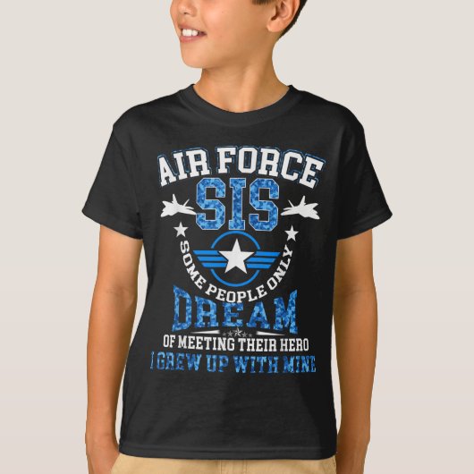 エア誇りを持ったフォース姉迷彩柄シャツ軍隊退役軍人 Tシャツ (正面)