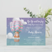 エア風船の動物たち ベビーシャワーの郵送招待状 (スタンド正面)