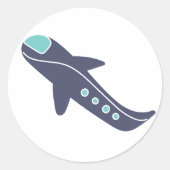 エア飛行機キッズ ラウンドシール (正面)