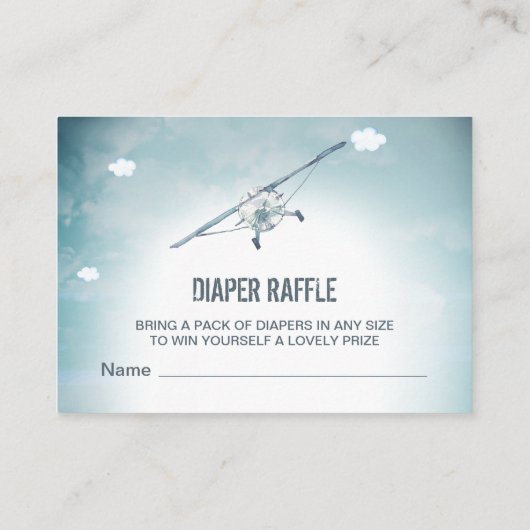 *~*エア飛行機スカイクラウドおむつラッフル エンクロージャーカード (裏面)