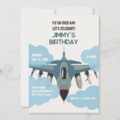 エア飛行機フライ誕生日 招待状 (正面)