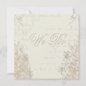 エア、フレッシュ、クリーム、ヴィンテージウェディング招待状 招待状 (裏面)