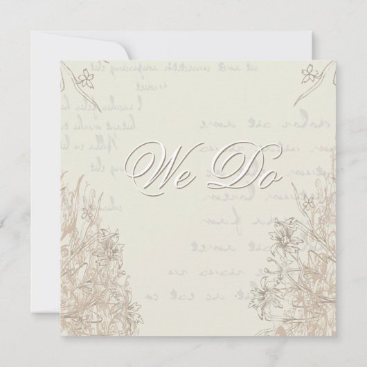 エア、フレッシュ、クリーム、ヴィンテージウェディング招待状 招待状 (裏面)