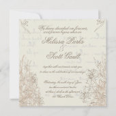 エア、フレッシュ、クリーム、ヴィンテージウェディング招待状 招待状 (正面)