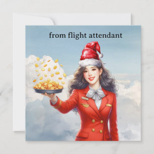 エア・ホステス 飛行機でのクリスマス挨拶 シーズンカード