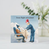 エア・ホステス 飛行機でのクリスマス挨拶 シーズンカード (スタンド正面)